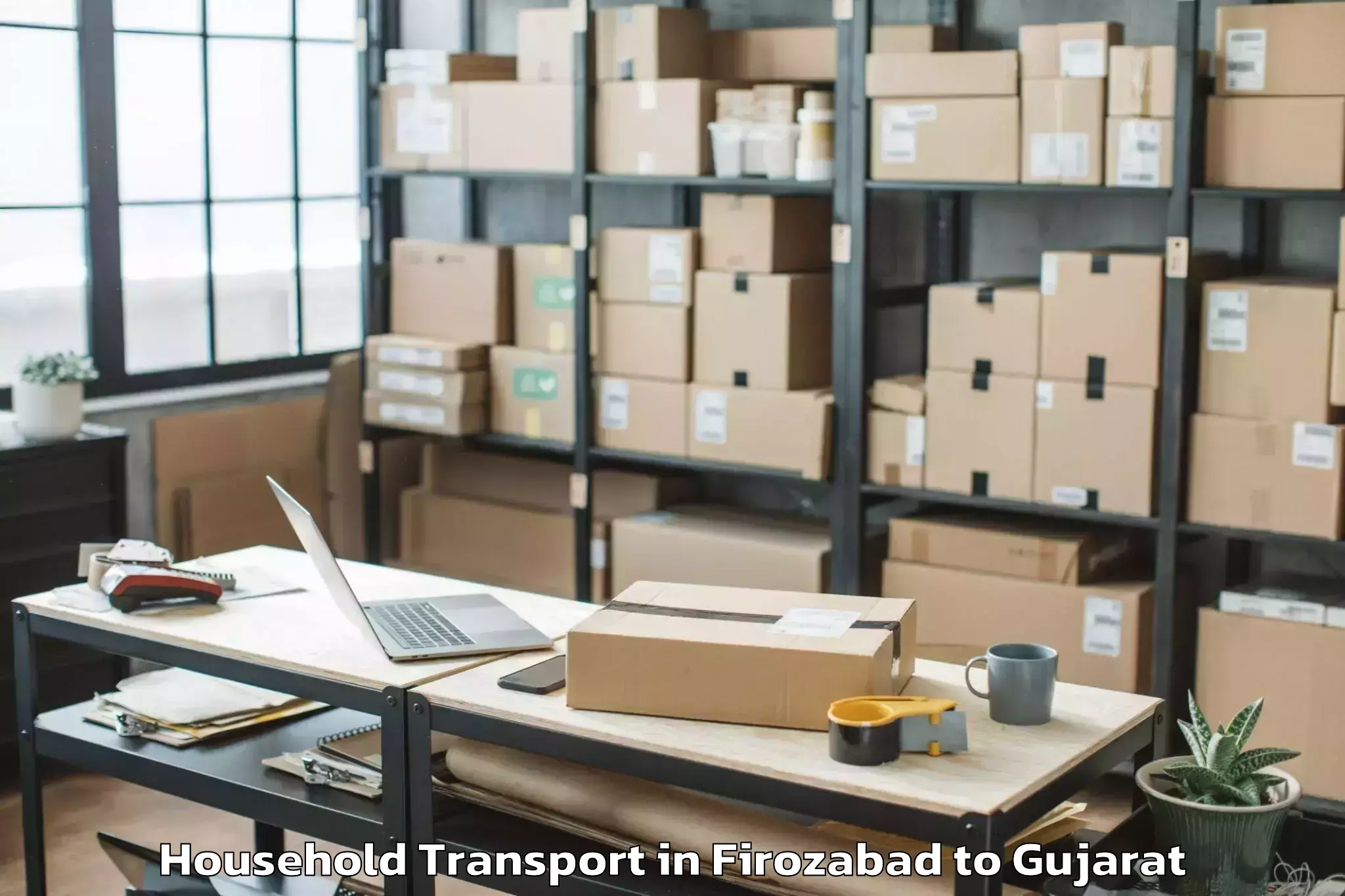 Reliable Firozabad to Mahuva Household Transport